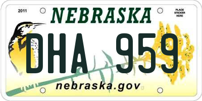 NE license plate DHA959