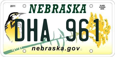NE license plate DHA961