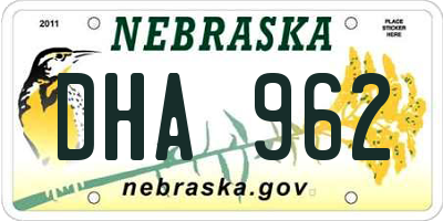 NE license plate DHA962
