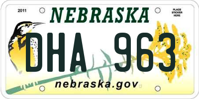 NE license plate DHA963