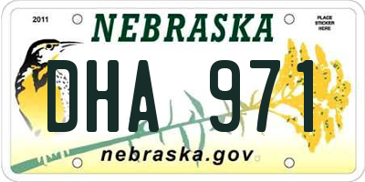 NE license plate DHA971