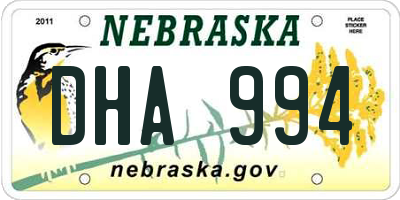 NE license plate DHA994