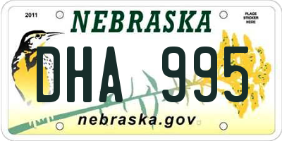 NE license plate DHA995