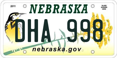 NE license plate DHA998