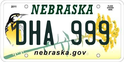 NE license plate DHA999