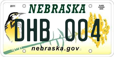 NE license plate DHB004