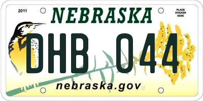 NE license plate DHB044