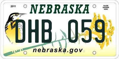 NE license plate DHB059