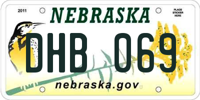 NE license plate DHB069