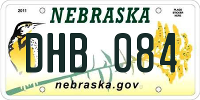 NE license plate DHB084