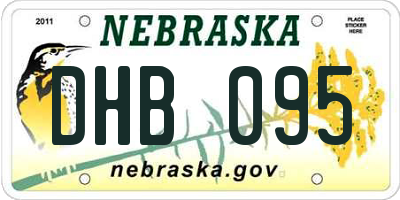 NE license plate DHB095