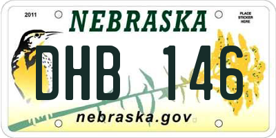NE license plate DHB146