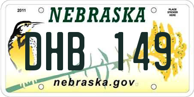 NE license plate DHB149
