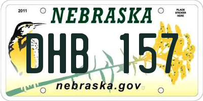 NE license plate DHB157