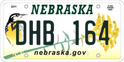 NE license plate DHB164
