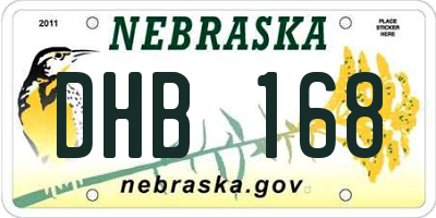 NE license plate DHB168