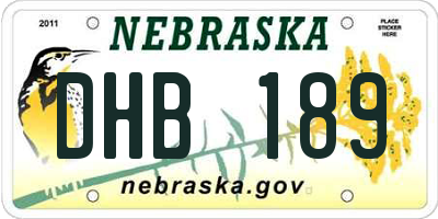 NE license plate DHB189