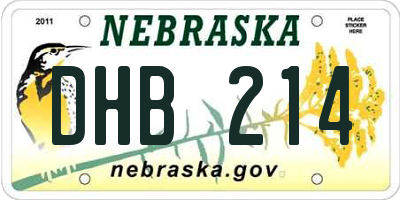 NE license plate DHB214