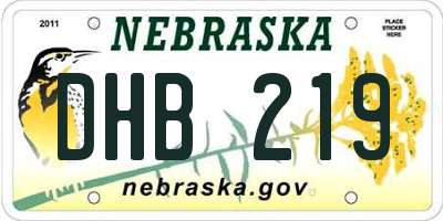 NE license plate DHB219