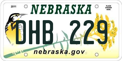 NE license plate DHB229