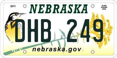 NE license plate DHB249