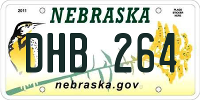 NE license plate DHB264