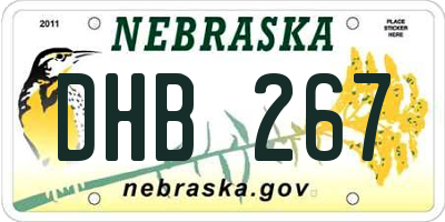NE license plate DHB267