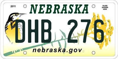 NE license plate DHB276