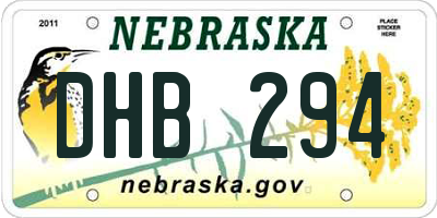 NE license plate DHB294