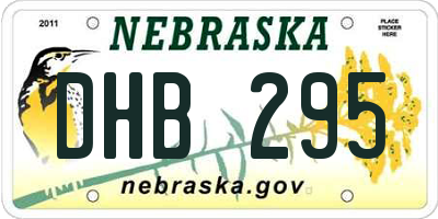 NE license plate DHB295