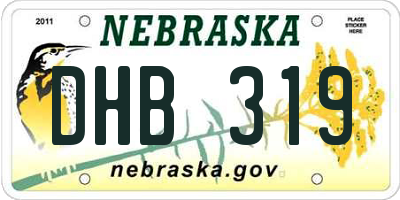 NE license plate DHB319