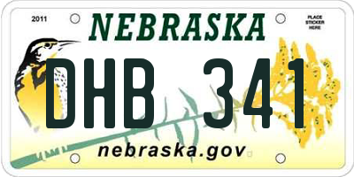 NE license plate DHB341