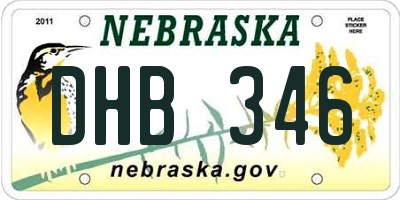 NE license plate DHB346