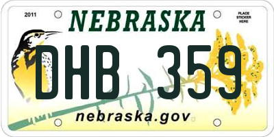 NE license plate DHB359