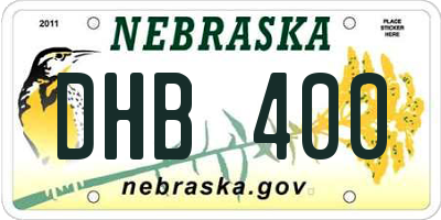 NE license plate DHB400