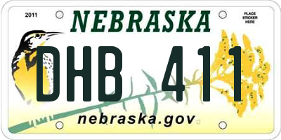 NE license plate DHB411