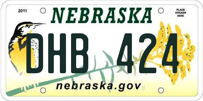 NE license plate DHB424