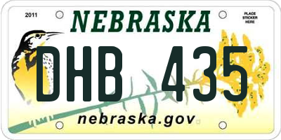 NE license plate DHB435