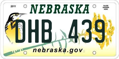 NE license plate DHB439
