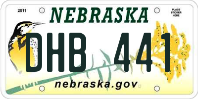 NE license plate DHB441