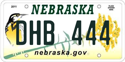 NE license plate DHB444