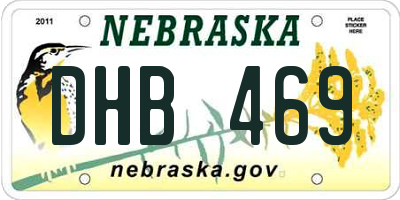 NE license plate DHB469