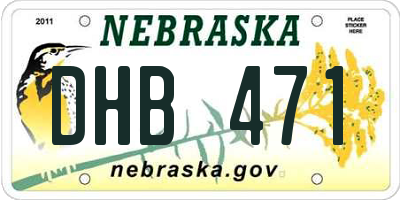 NE license plate DHB471