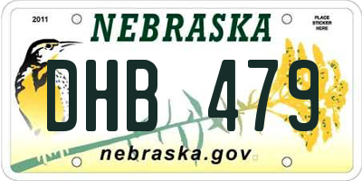 NE license plate DHB479