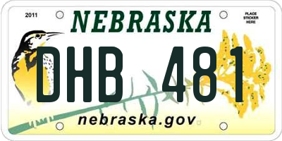 NE license plate DHB481