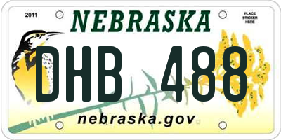 NE license plate DHB488
