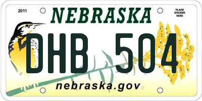 NE license plate DHB504
