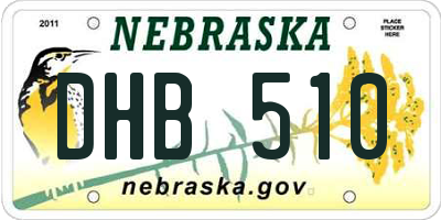 NE license plate DHB510