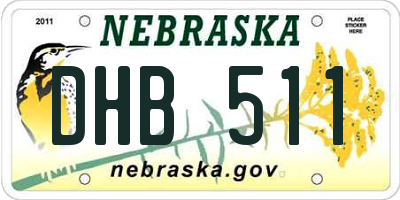 NE license plate DHB511