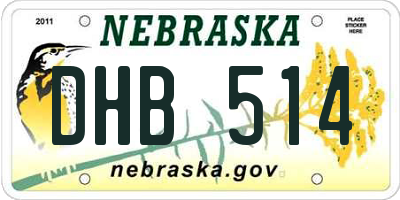 NE license plate DHB514